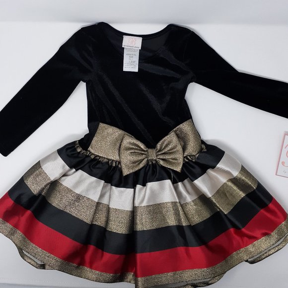 bonnie jean long sleeve drop waist dress